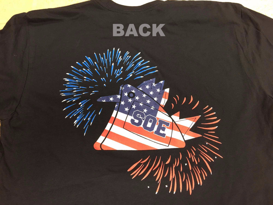 Flag and Fireworks Cock T-shirt