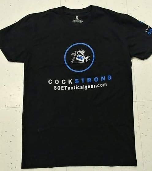 Blue logo Cock Strong soap bar T-shirt