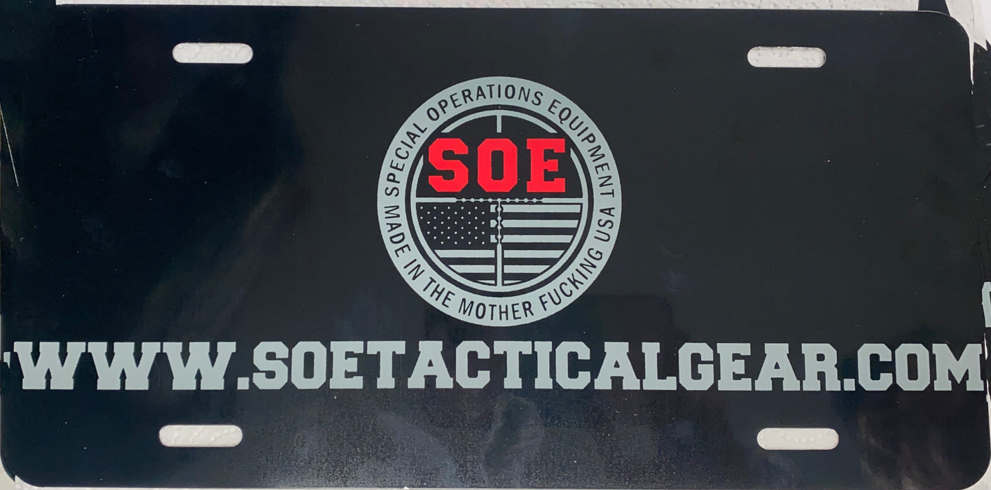 Original S.O.E. Round Logo License Plate