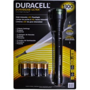 DURACELL 1300 LUMEN FLASHLIGHT WITH ZOOM, BATTERIES INCLUDED