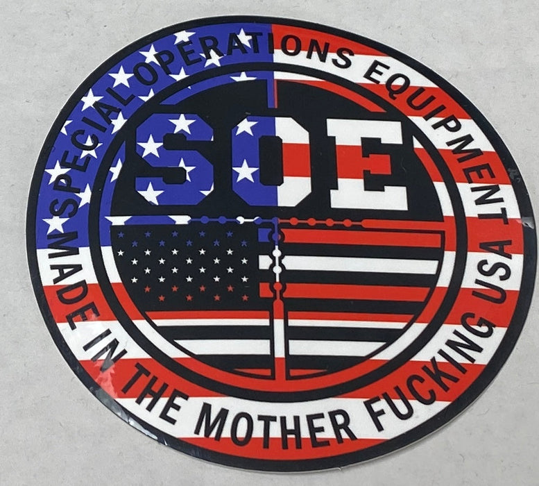 Red, White and Blue Flag Round Logo Sticker