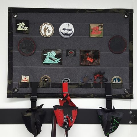 Patch Wall Hanger camo wrapped edges and coin slots — Special Operations  Equipment