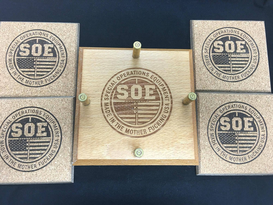 SOE Round Logo cork coaster set
