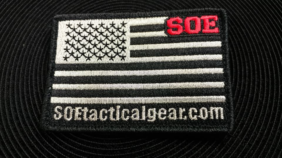 S.O.E black OD Flag Patch