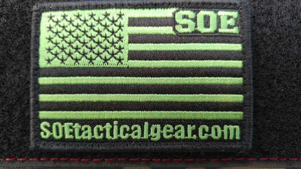 S.O.E black OD Flag Patch