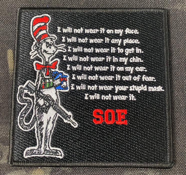 Black Cat in the Hat wont wear a mask Patch